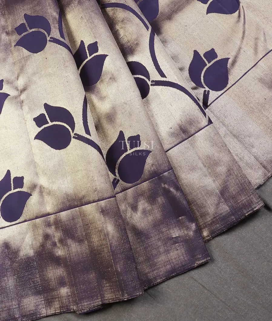 Midnight Blue Kanjivaram Silk Saree T5522874