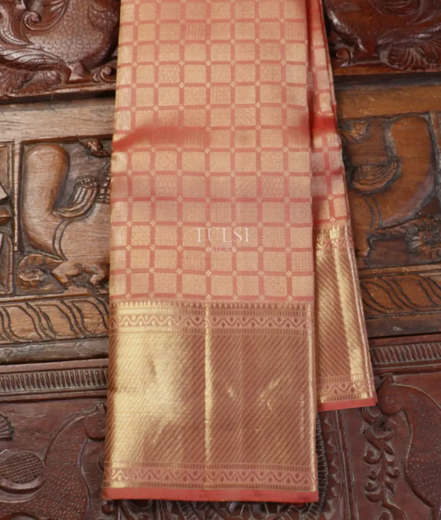 Peach Kanjivaram Silk Saree T545117-image