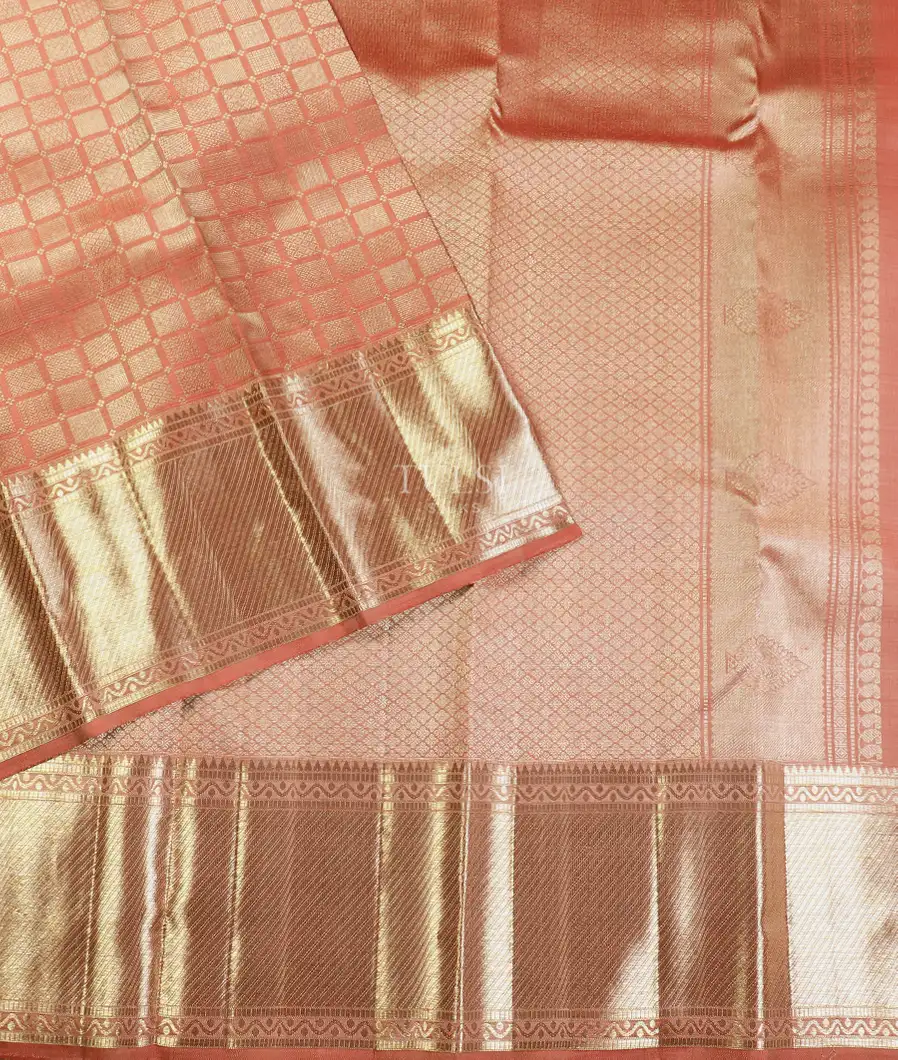 Peach Kanjivaram Silk Saree T5451172