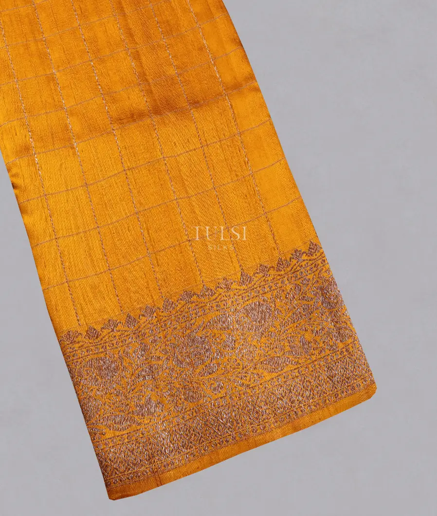 Yellow Banaras Tussar Saree T557420-image