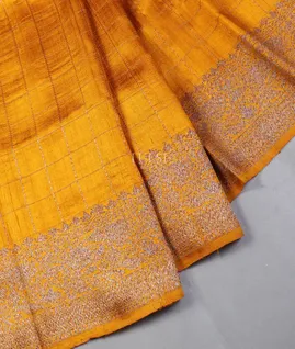 Yellow Banaras Tussar Saree T5574204