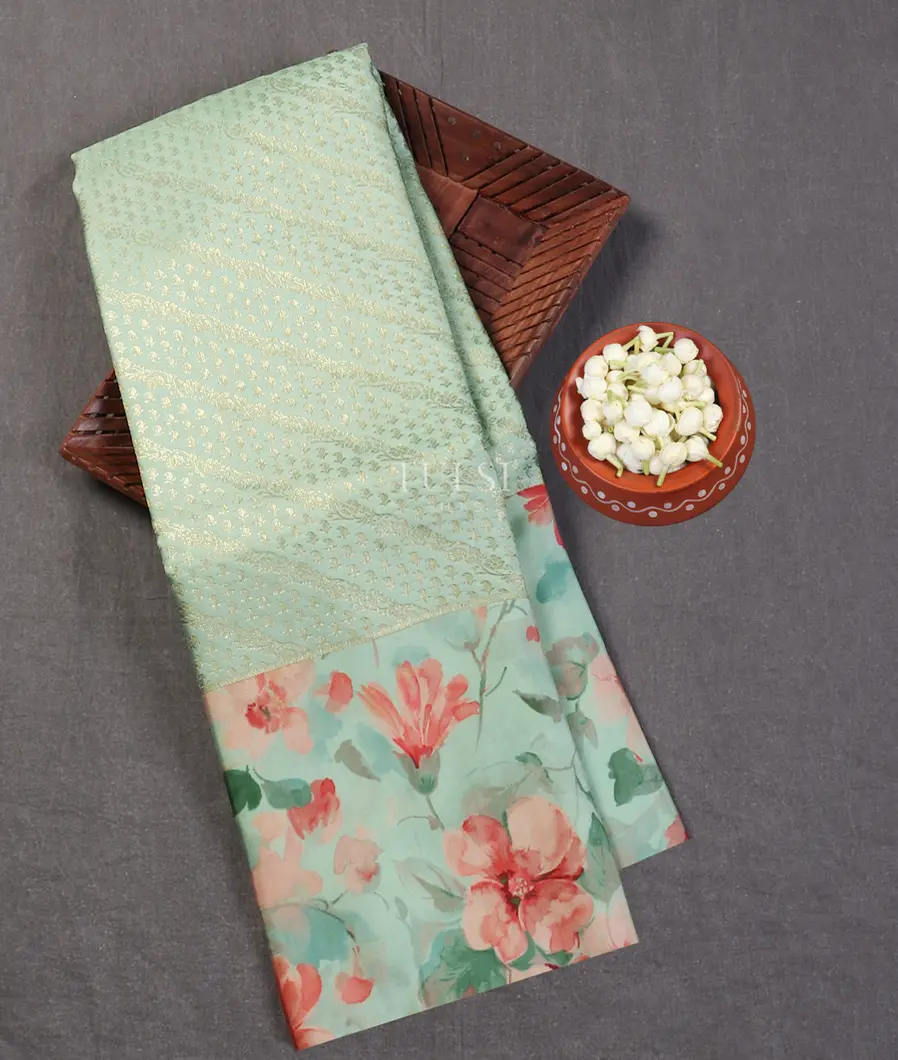 Blue Printed Kanjivaram Silk Saree T565351-image