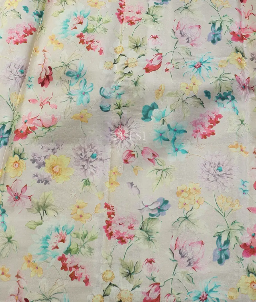 Grey Printed Kanjivaram Silk Saree T5653523