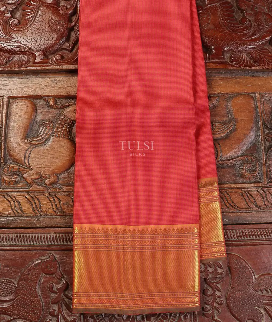 Pink And Orange Kanjivaram Silk Saree T501180-image