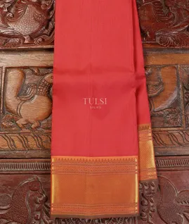 Pink And Orange Kanjivaram Silk Saree T5011801