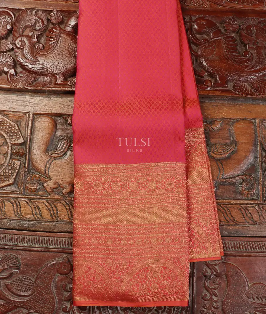 Pinkish Orange Kanjivaram Silk Saree T361689-image