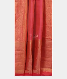 Pinkish Orange Kanjivaram Silk Saree T3616892