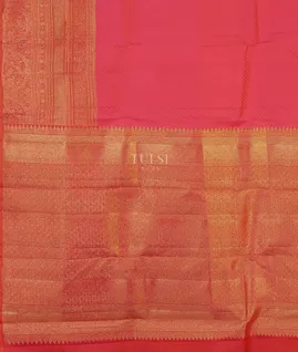 Pinkish Orange Kanjivaram Silk Saree T3616894