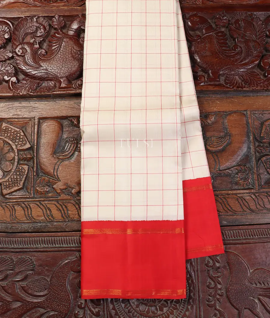 Off-White Kanjivaram Silk Saree T550068-image