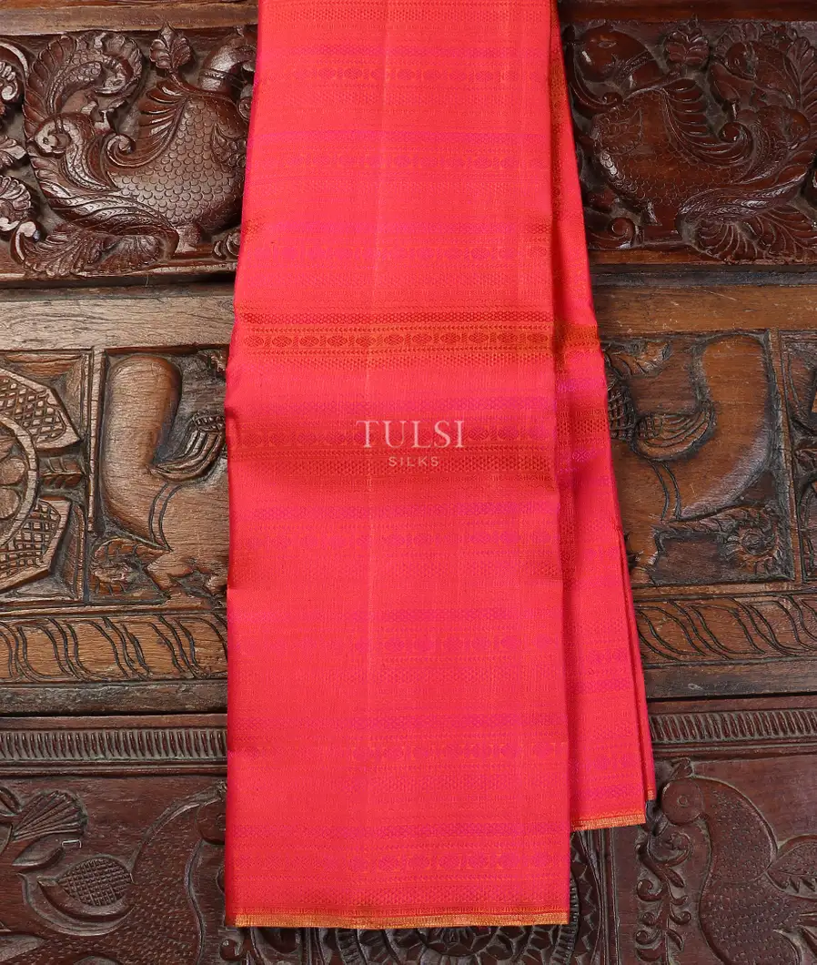 Pinkish Orange Kanjivaram Silk Saree T562452-image