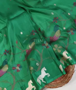 Green Banaras Kora Silk Saree T5653262