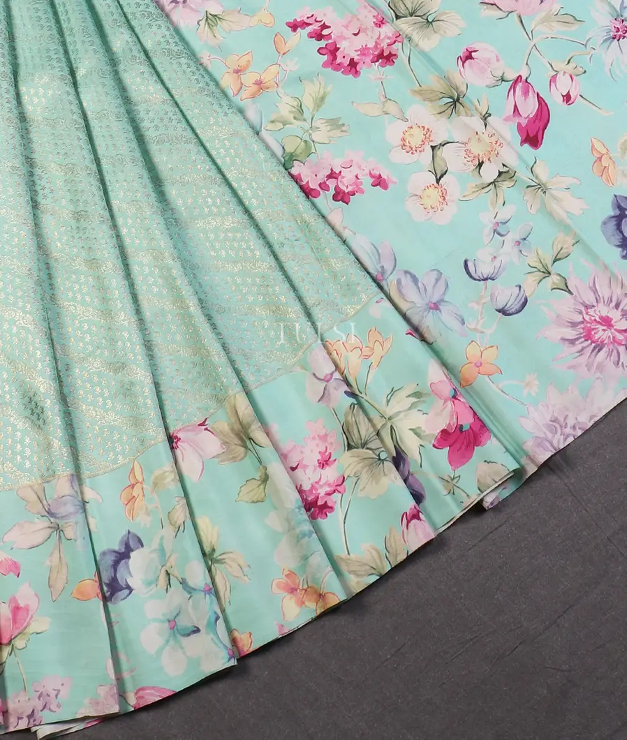 Blue Printed Kanjivaram Silk Saree T5653532