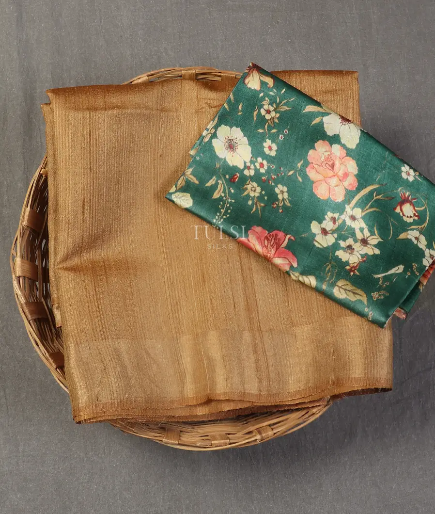 Beige Woven Tussar Saree T557210-image