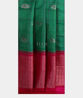 Bluish Green Kanjivaram Silk Saree T5079702