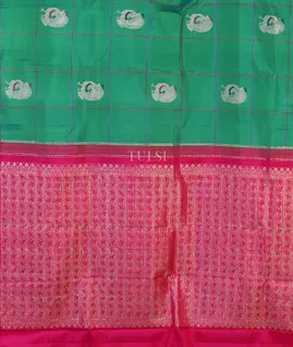 Bluish Green Kanjivaram Silk Saree T5079704