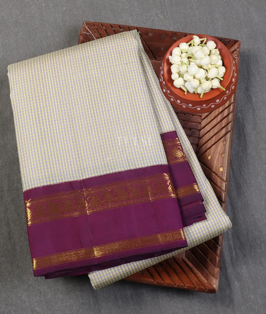 Light Green and Light Lavender Kanjivaram Silk Saree T560619-image