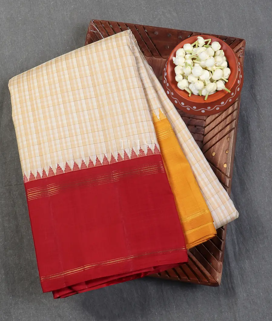 Beige Kanjivaram Silk Saree T560142-image