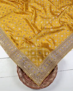 Yellow Banaras Viscose Silk Saree T5667372