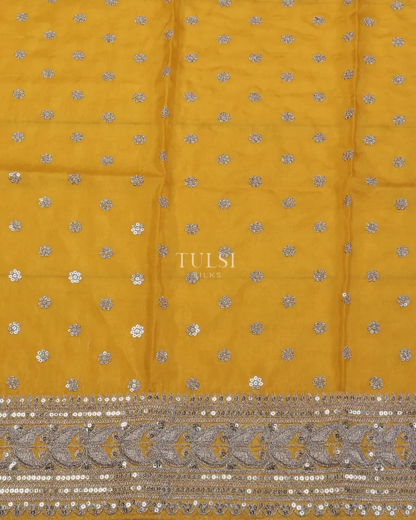 Yellow Banaras Viscose Silk Saree T5667373