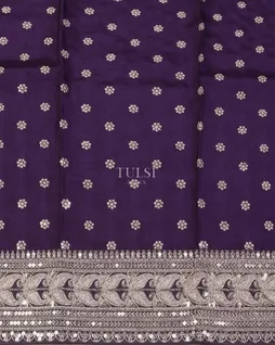 Purple Banaras Viscose Silk Saree T5667363
