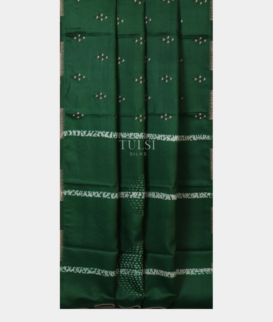 Green Tussar Embroidery Saree T5639202