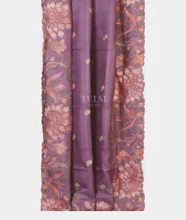 Lavender Tussar Embroidery Saree T5628962