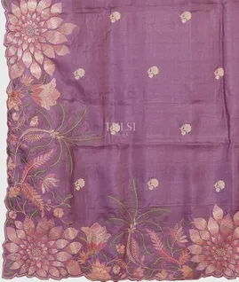 Lavender Tussar Embroidery Saree T5628964