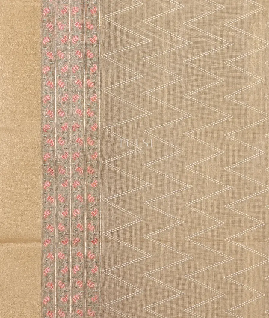 Beige Kota Cotton Saree T5667484