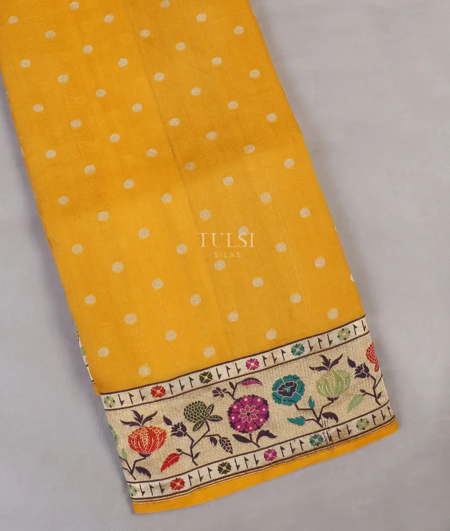 Yellow Banaras Tussar Georgette Saree T521369-image