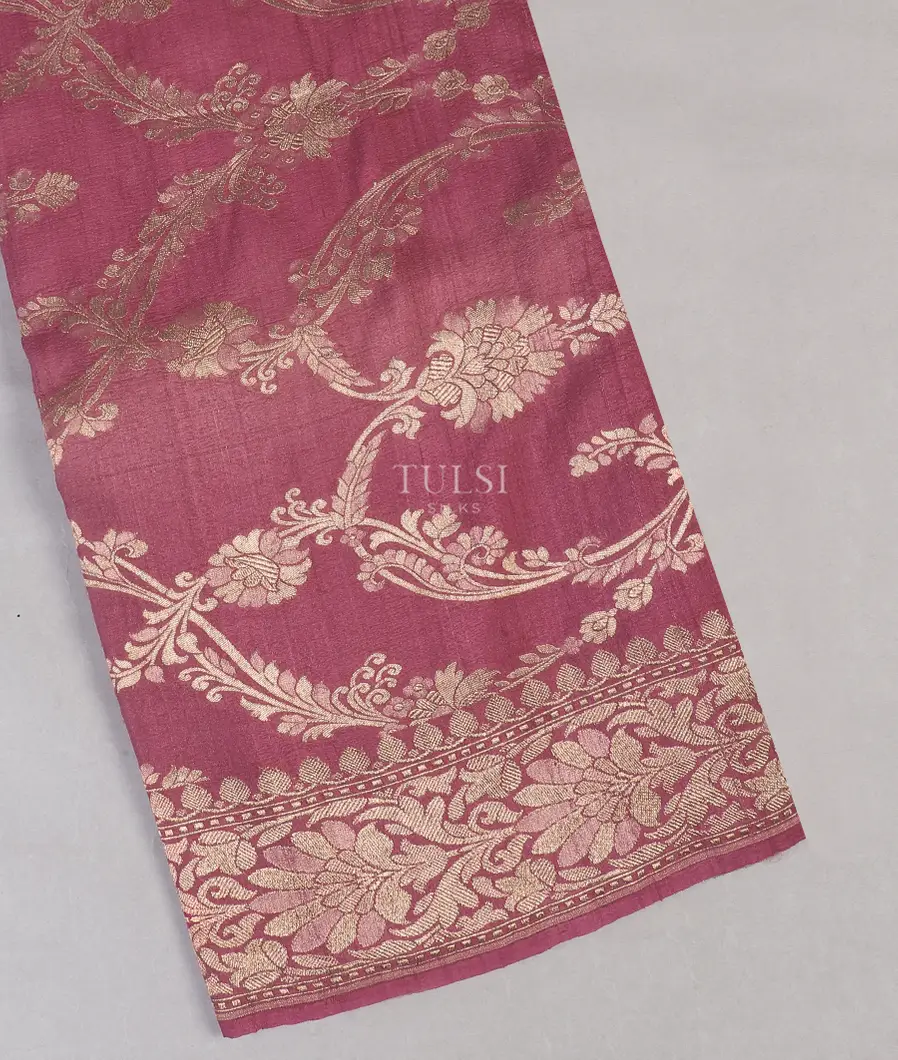 Purple Banaras Tussar Georgette Saree T372742-image