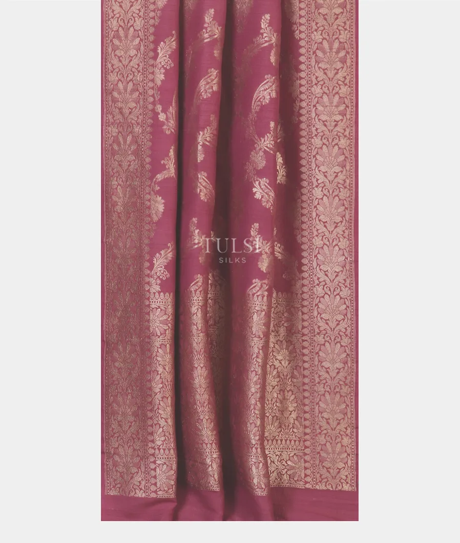 Purple Banaras Tussar Georgette Saree T3727422