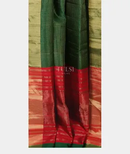 Green Woven Raw Silk Saree T5639742