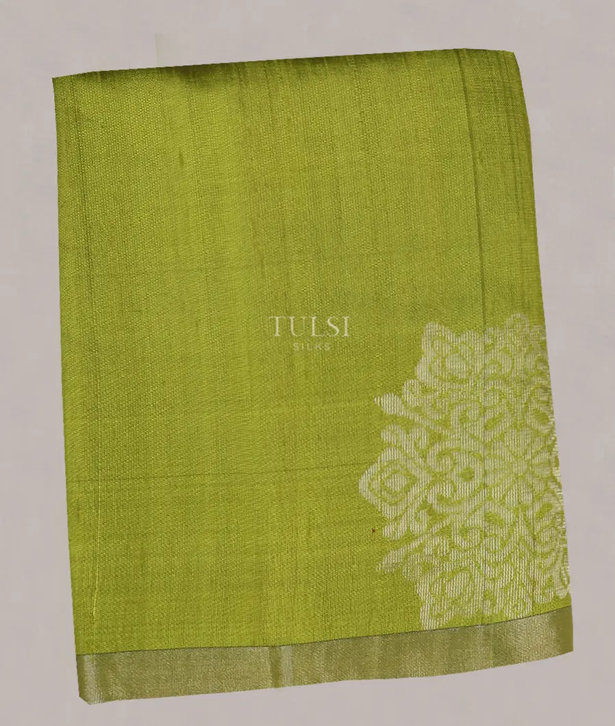 Green Woven Raw Silk Saree T539525-image