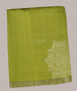 Green Woven Raw Silk Saree T5395251