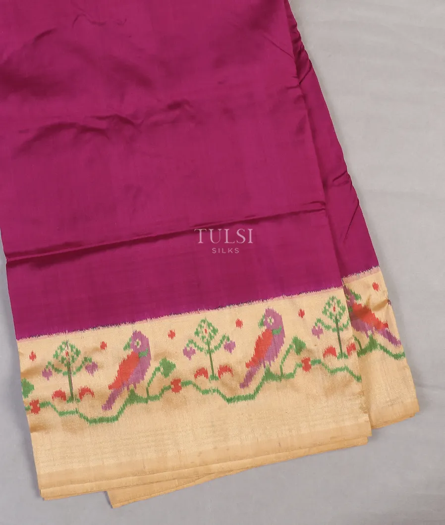 Purple Ikat Silk Saree T535944-image