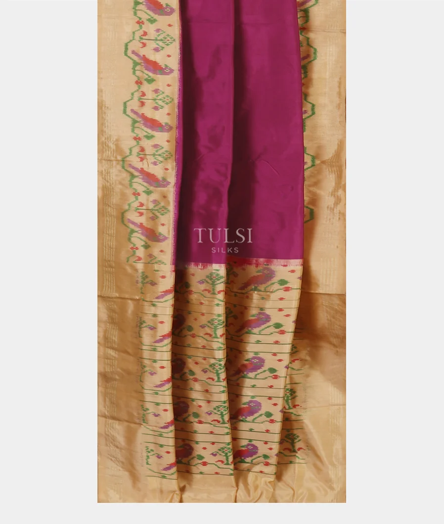 Purple Ikat Silk Saree T5359442
