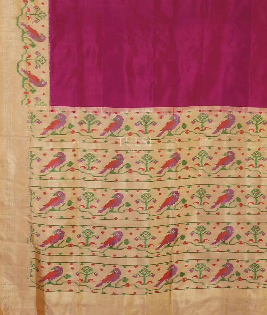 Purple Ikat Silk Saree T5359444