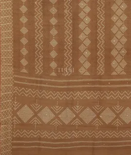 Brown Tussar Printed Saree T5586094