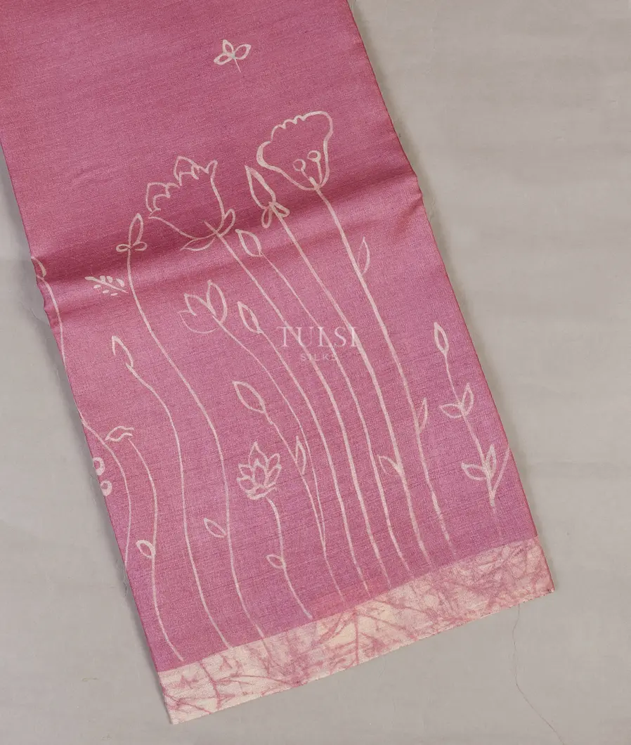 Lavender Tussar Printed Saree T565302-image