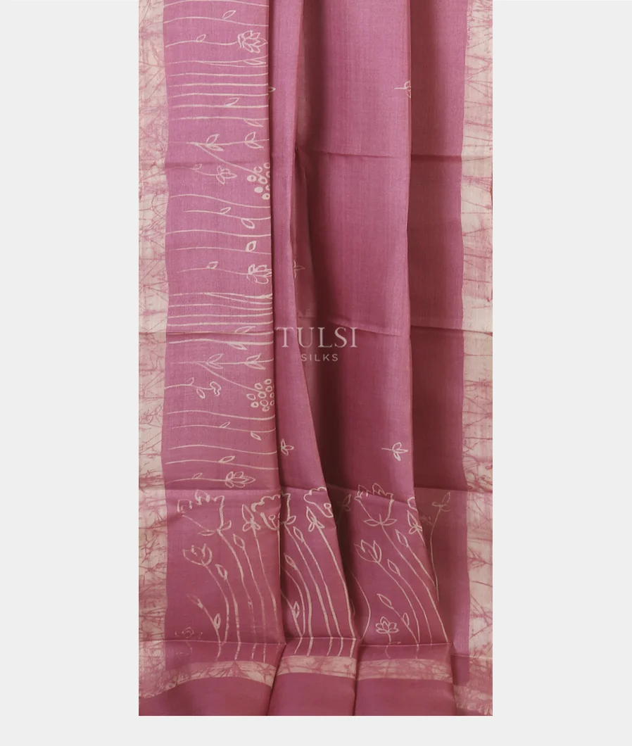 Lavender Tussar Printed Saree T5653022