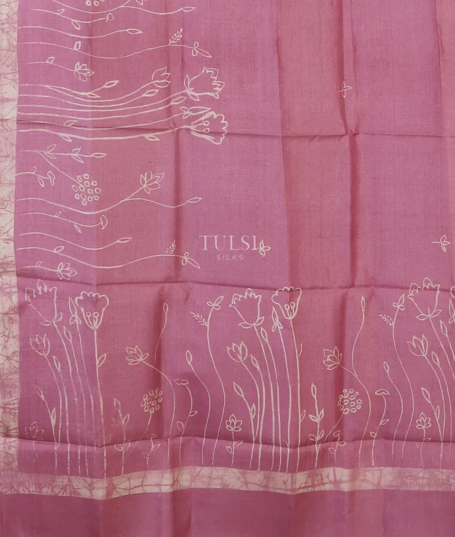 Lavender Tussar Printed Saree T5653024