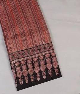 Multicolour Ajrakh Printed Raw Silk Saree T5600591