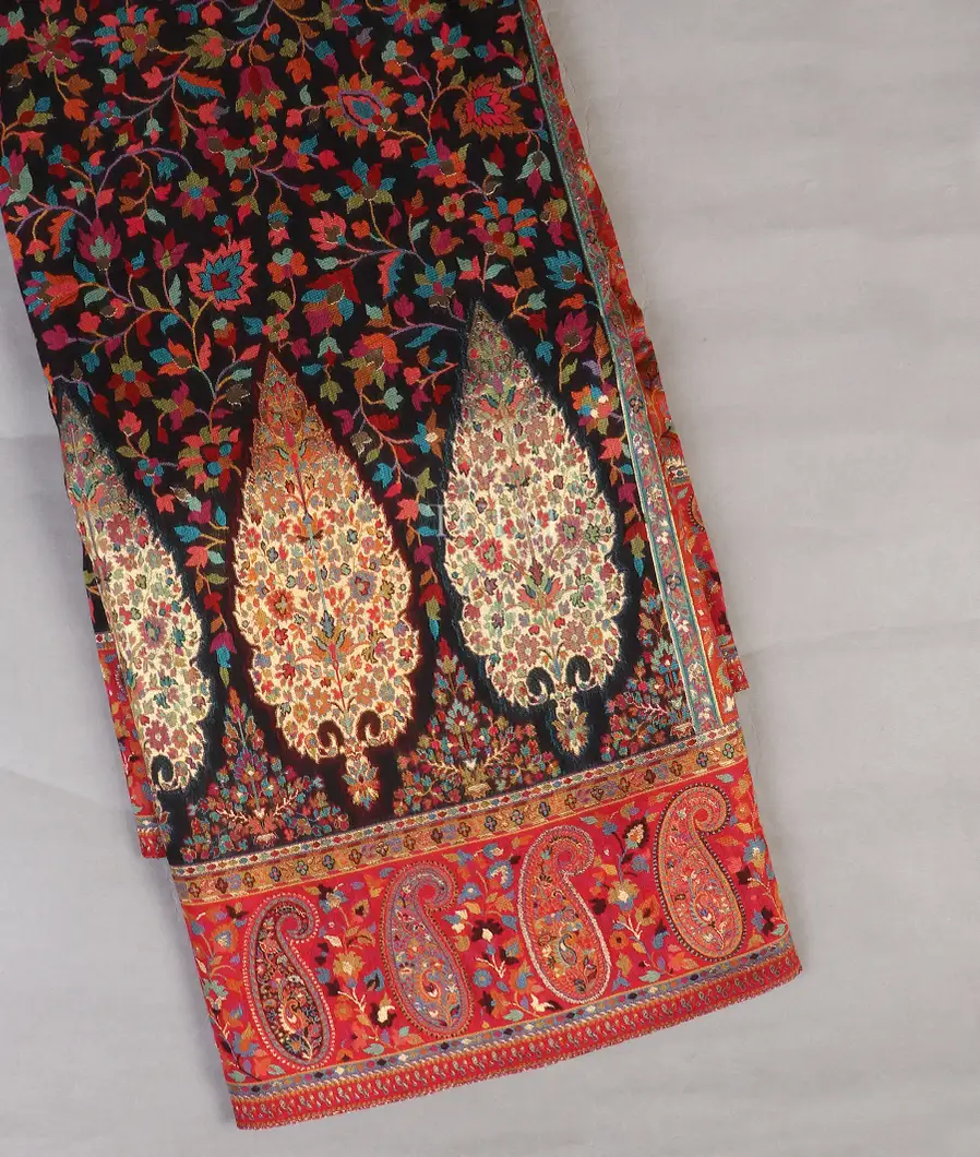 Black Kashmir Kani Silk Saree T529896-image