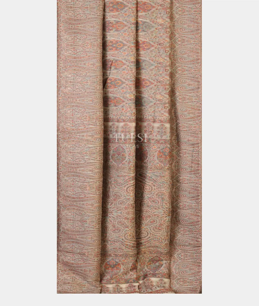 Off-White Kashmir Kani Silk Saree T5542202