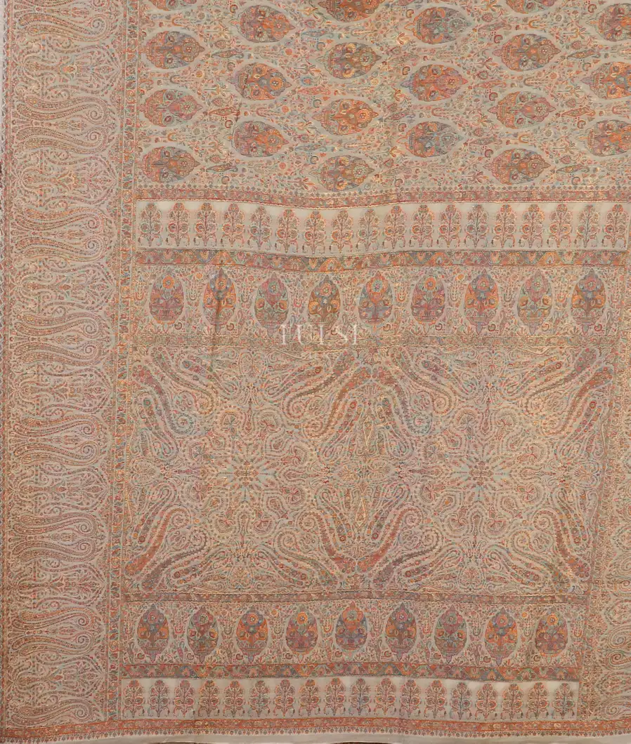 Off-White Kashmir Kani Silk Saree T5542204