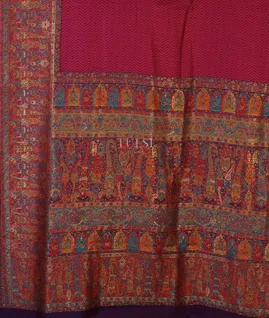 Purple Kashmir Kani Silk Saree T5542304