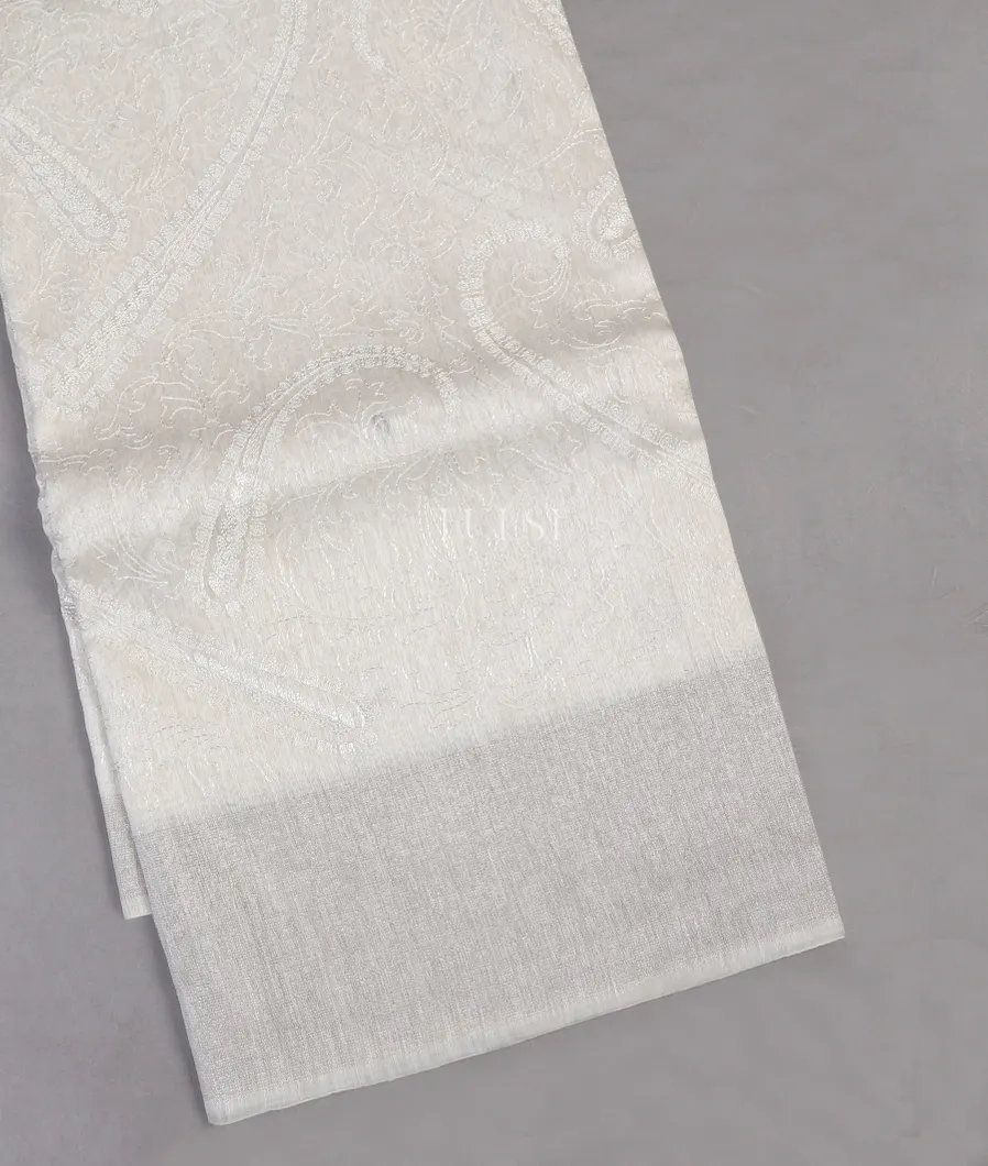 White Linen Embroidery Saree T564308-image