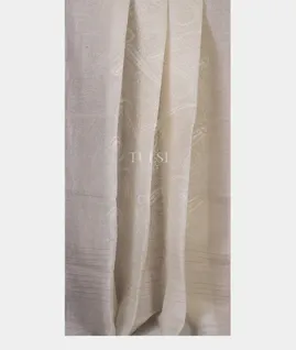 White Linen Embroidery Saree T5643082