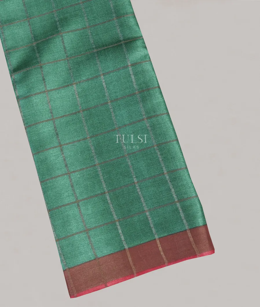 Green Woven Tussar Saree T522363-image