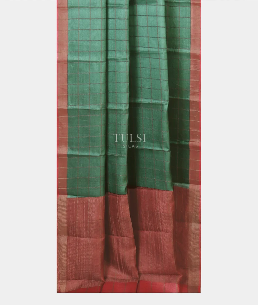 Green Woven Tussar Saree T5223632